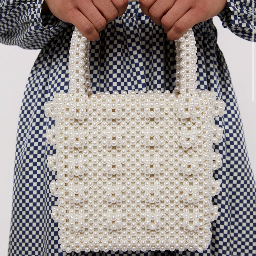 Faux Beaded Pearl Handbag